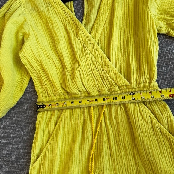 ANTHROPOLOGIE Maeve Celia Gauzy Romper. Size XS pale yellow - Picture 11 of 14